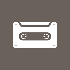 Cassette Icon on Dark Gray Color. Eps-10.