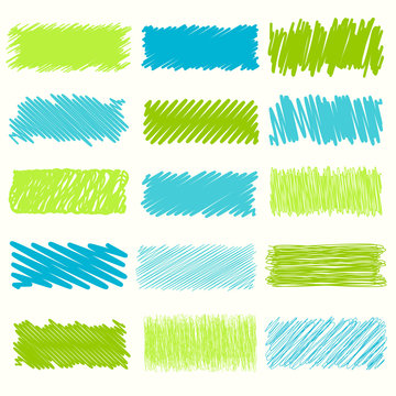Vector set of scribble elements