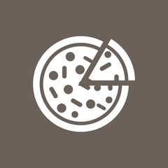 Pizza Icon on Dark Gray Color. Eps-10.