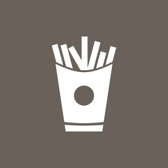 French Fries Icon on Dark Gray Color. Eps-10.