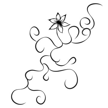Vector silhouette of flower.