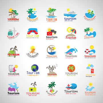 Summer Icons Set-Isolated On Gray Background.Vector Illustration,Graphic Design.Vacation Icons.For Web,Websites,Print,Presentation Templates, Mobile Applications And Promotional Materials.Flat Sign