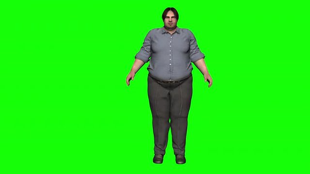 Man Getting Fat Time Lapse Green Screen
