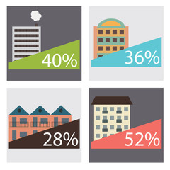 Simple icons infographics. Construction of houses. Eps 10.