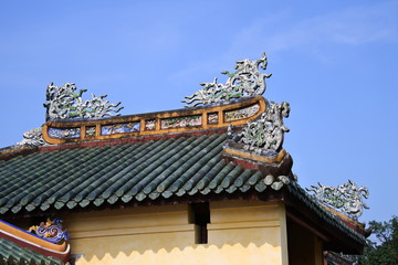 Dächer im alten Kaiserpalast in Hue 