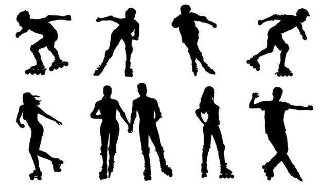 rollerskating silhouettes