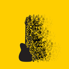 Guitar icon Music background easy all editable
