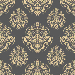 Fototapeta premium Damask seamless golden ornament. Traditional pattern. Classic oriental background