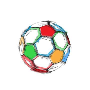 Grunge soccer ball easy all editable