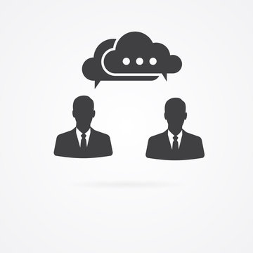 Avatar on businessman in tie. Simple falt icon with shadow.