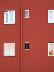 architectural abstraction with red wall