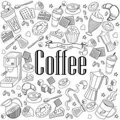 Coffee design vector line art