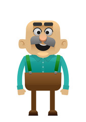 Vector grandfather flat illustration men old
