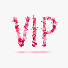 VIP. Pink rose patals abbreviation