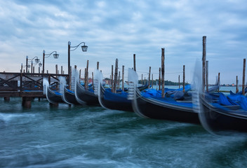 Venice with gondolas on Grand Canal