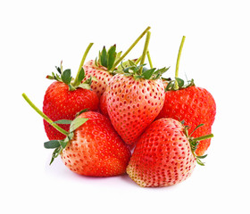 Fresh strawberry fruit on white background