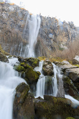 Obraz premium Waterfall in the birth of the river Ason, Cantabria, Spain