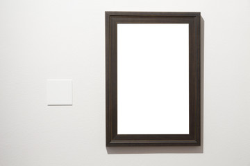 empty gallery with empty frames indoor