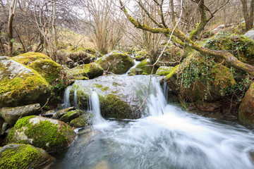 Obraz premium Waterfalls in Ason, Cantabria, Spain River