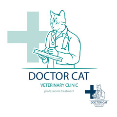Veterinary clinic. Cat logo