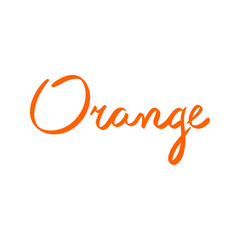 Vector typography and orange in flat style