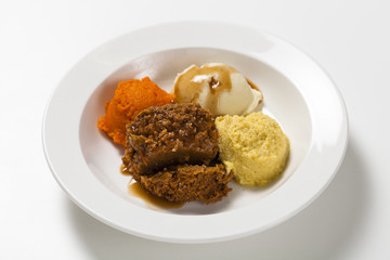 Smooth pure meal, hospital food.