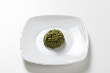 Smooth pure meal, hospital food.
