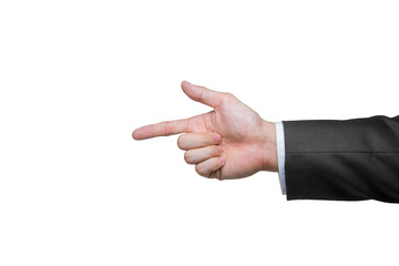 Suit and hand gesture