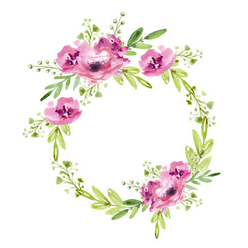 Floral wreath with pink flowers