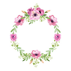 Floral wreath. Watercolor