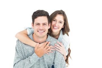 Couple embracing with arms around
