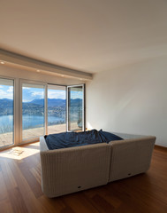 empty room with a bed