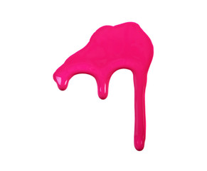 Pink nail polish isolated on white background