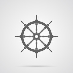 Obraz premium Vector Gray Steering Wheel Flat Icon