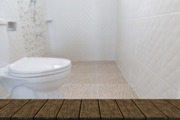 Naklejka na ściany i meble lavatory flush toilet (blurry defocused for interior background)