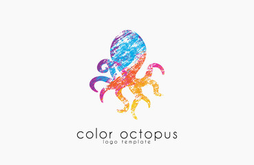 Octopus logo. Sea logo. Ocean logo design. Water logo. Creative logo.
