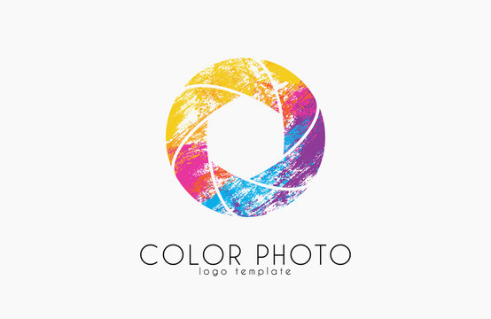 Shutter logo design. Photo logo. Creative logo. Color shutter.