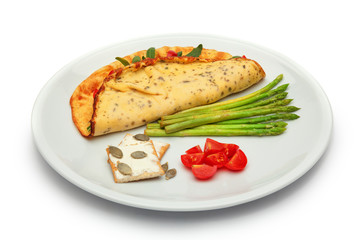 omelette with vegetables.