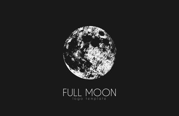 Moon logo design. Creative moon logo. Night logo. Full moon.