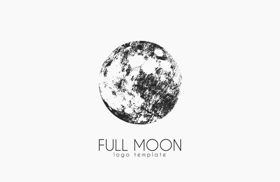 Moon logo design. Creative moon logo. Night logo. Full moon.