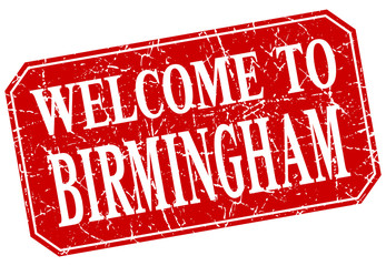 welcome to Birmingham red square grunge stamp