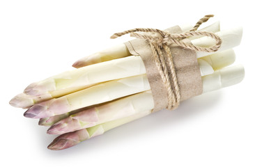 Shoots of white asparagus.