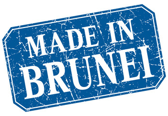 made in Brunei blue square grunge stamp