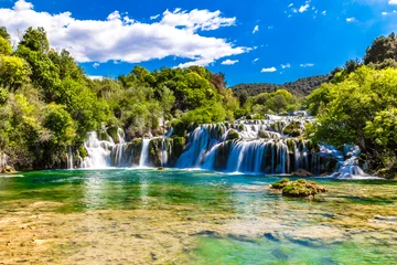 Foto op Plexiglas Waterval in Nationaal Park Krka -Dalmatië, Kroatië © zm_photo