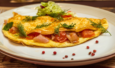 Omelet with herbs and vegetables 