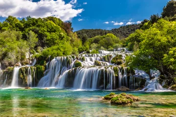 Deurstickers Waterval in Nationaal Park Krka -Dalmatië, Kroatië © zm_photo