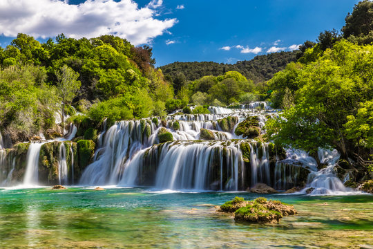 Fototapeta Waterfall In Krka National Park -Dalmatia, Croatia