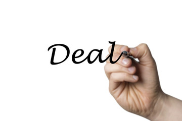 Deal written by a hand