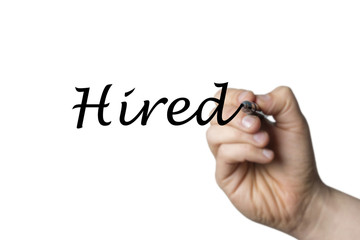Hired written by a hand