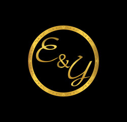 EY initial wedding in golden ring